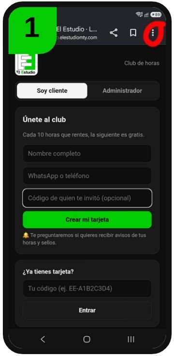 Paso 1: tocar los tres puntitos de Chrome