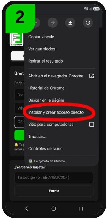 Paso 2: elegir Instalar y crear acceso directo